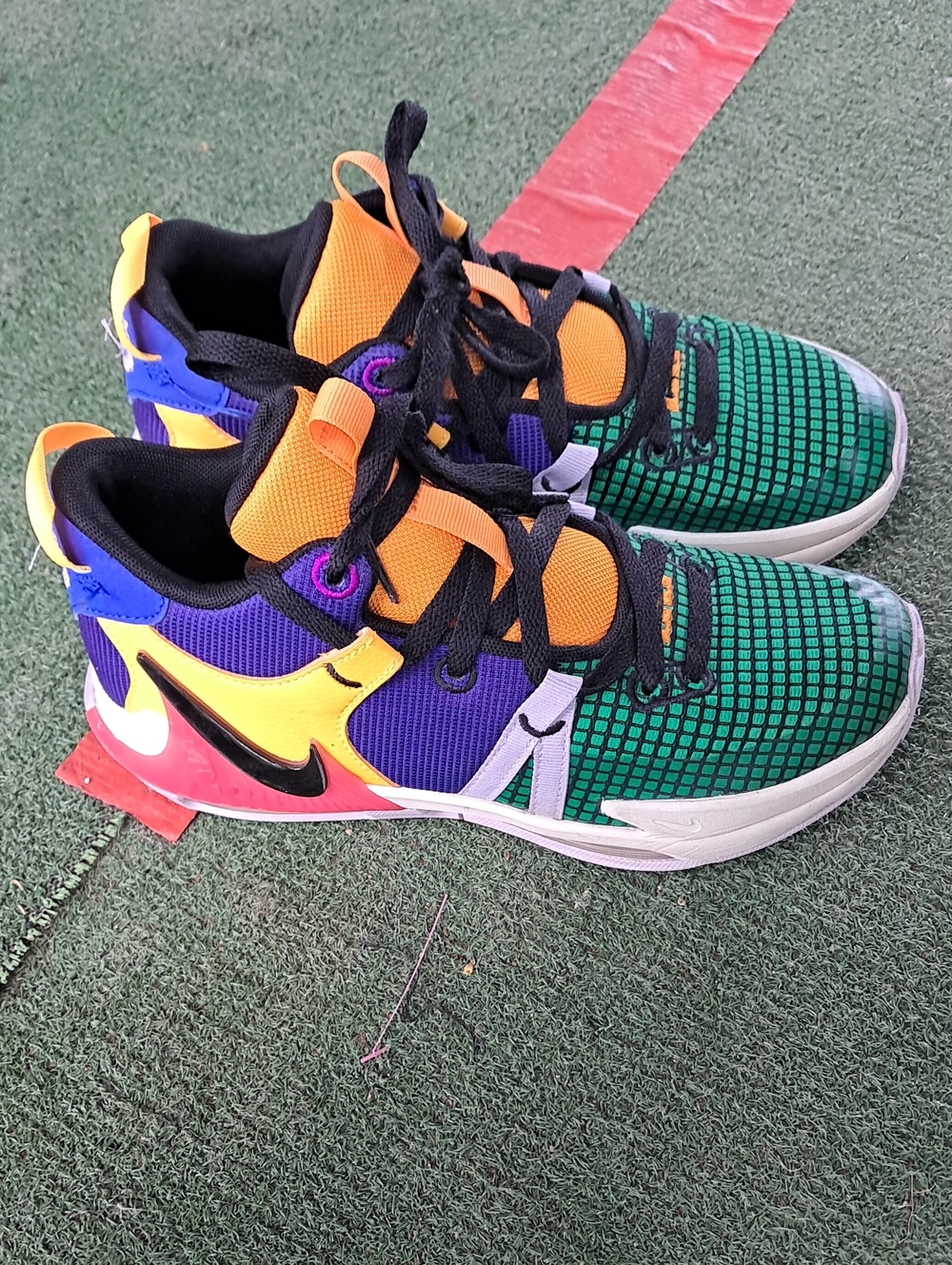 Colorful Youth  Athletic Sneakers - Green/Yellow/Purple/Black/Pink